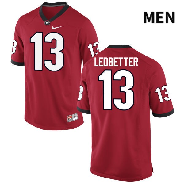 Georgia Bulldogs Men's Jonathan Ledbetter #13 Red Stitched College UGA Football Jersey 23WD013PG